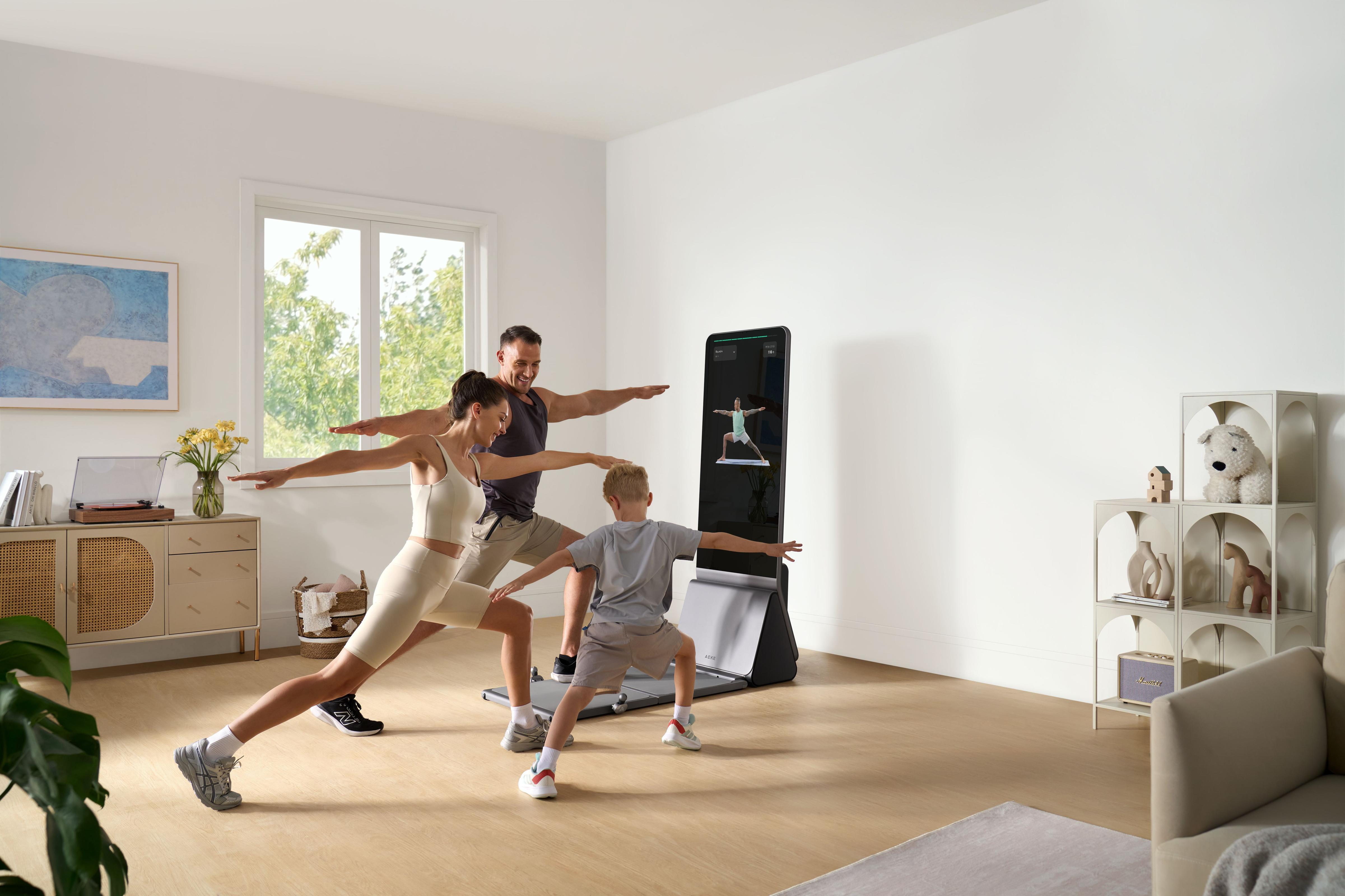 Foldable home gym setup with compact workout bench and resistance equipment