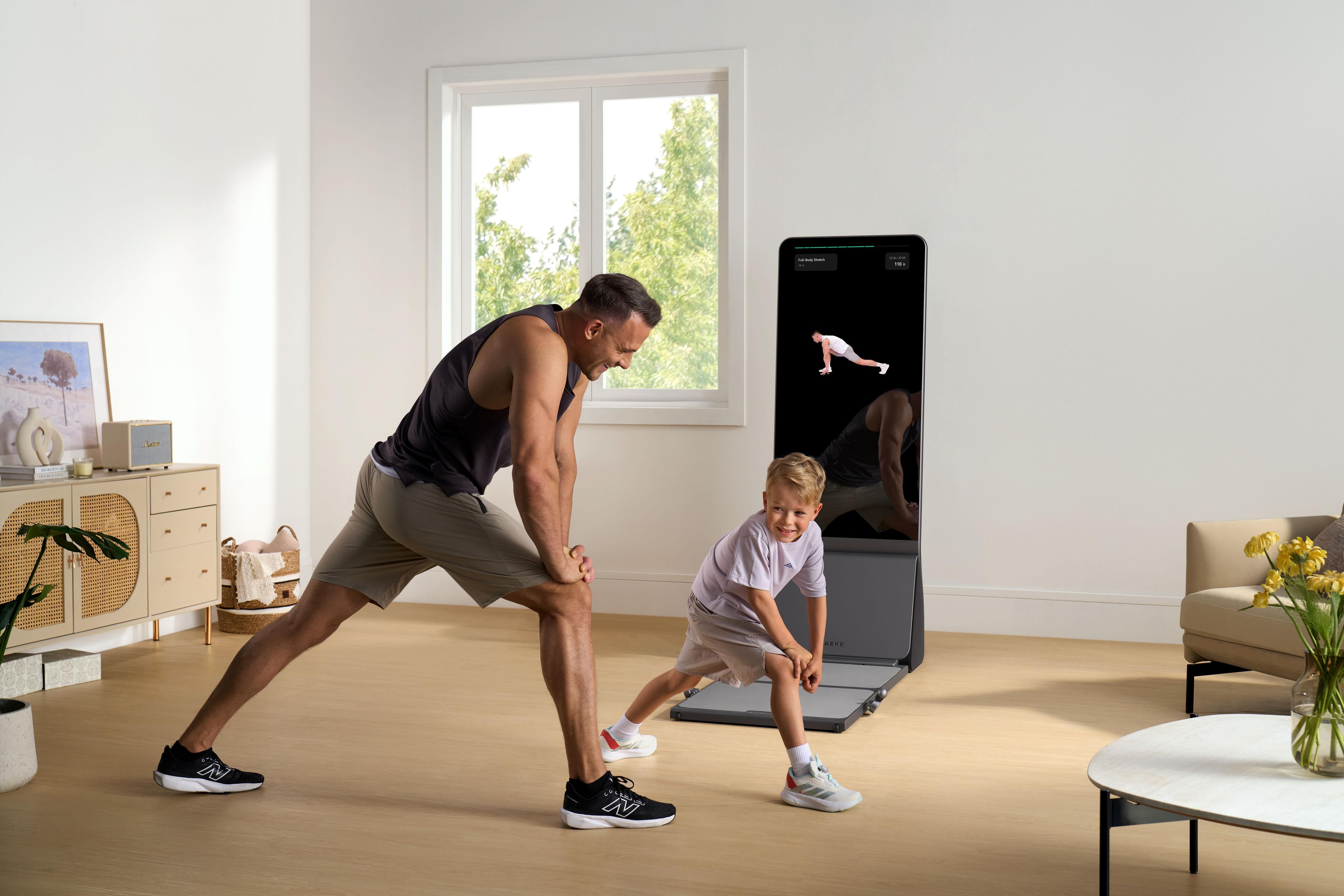 Smart home gym equipment setup with connected workout machines and app dashboard