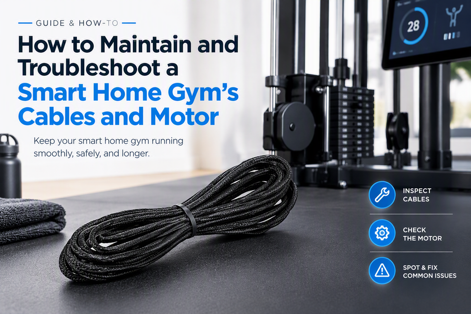 Replacement cable for a smart home gym shown as the main equipment component